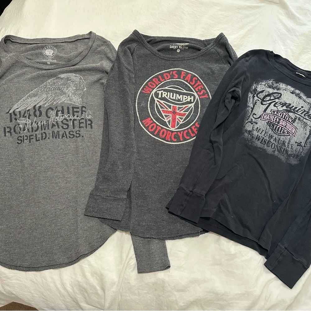 3 Women’s Long Sleeve Motorcycle Tees